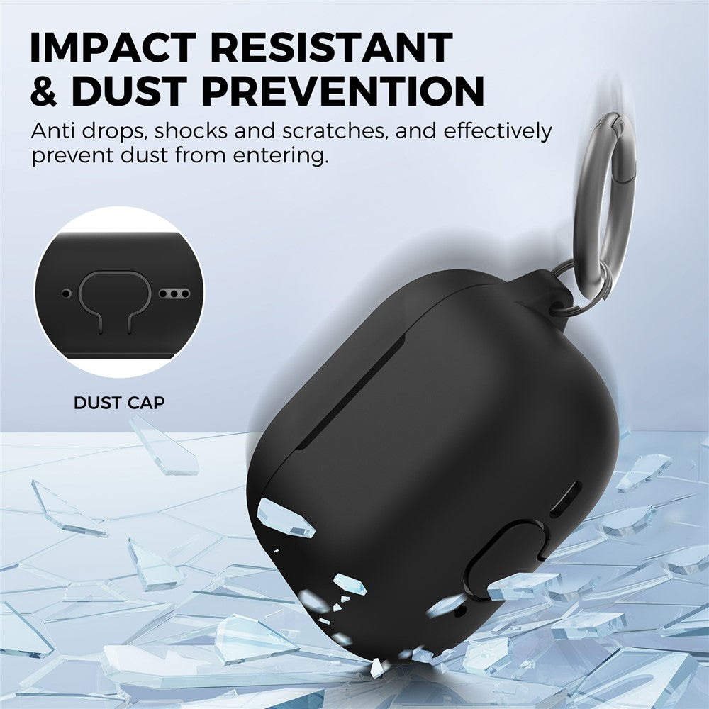 AHASTYLE PT196 Compatible With  AirPods 5 / 4 Silicone Protective Case One Piece Design Earbuds Cover - Black