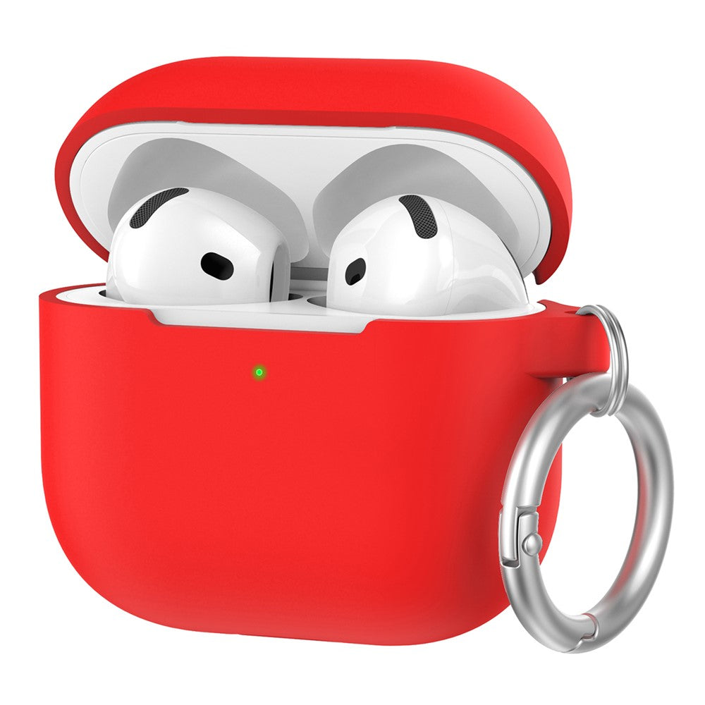 AHASTYLE PT196 Compatible With  AirPods 5 / 4 Silicone Protective Case One Piece Design Earbuds Cover - Red