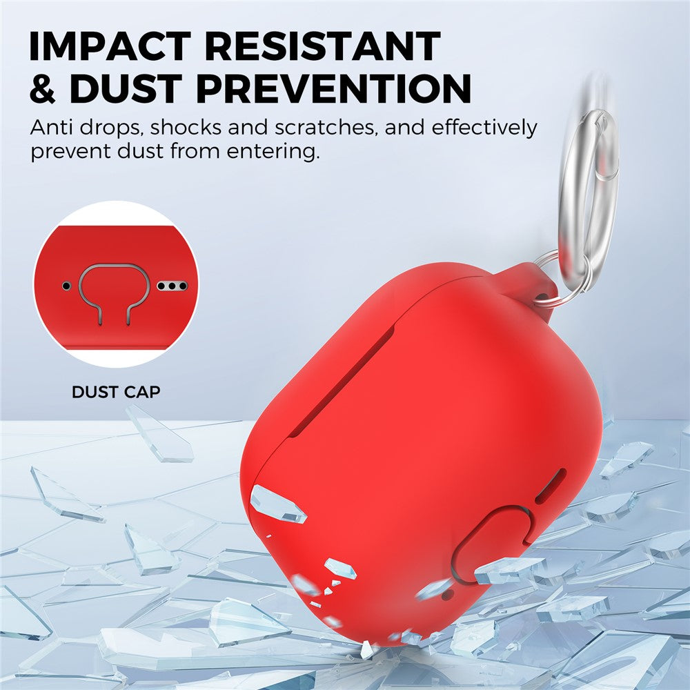 AHASTYLE PT196 Compatible With  AirPods 5 / 4 Silicone Protective Case One Piece Design Earbuds Cover - Red