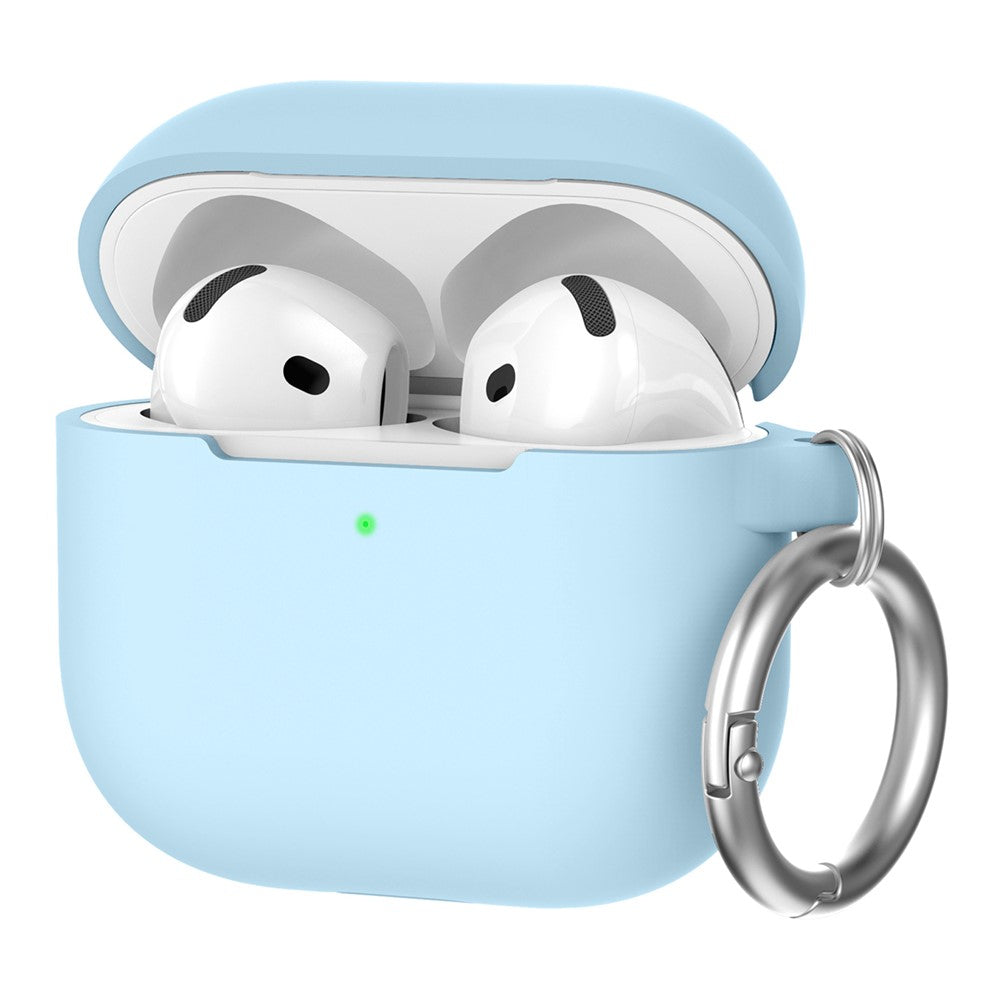 AHASTYLE PT196 Compatible With  AirPods 5 / 4 Silicone Protective Case One Piece Design Earbuds Cover - Baby Blue