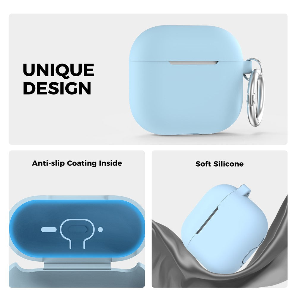 AHASTYLE PT196 Compatible With  AirPods 5 / 4 Silicone Protective Case One Piece Design Earbuds Cover - Baby Blue