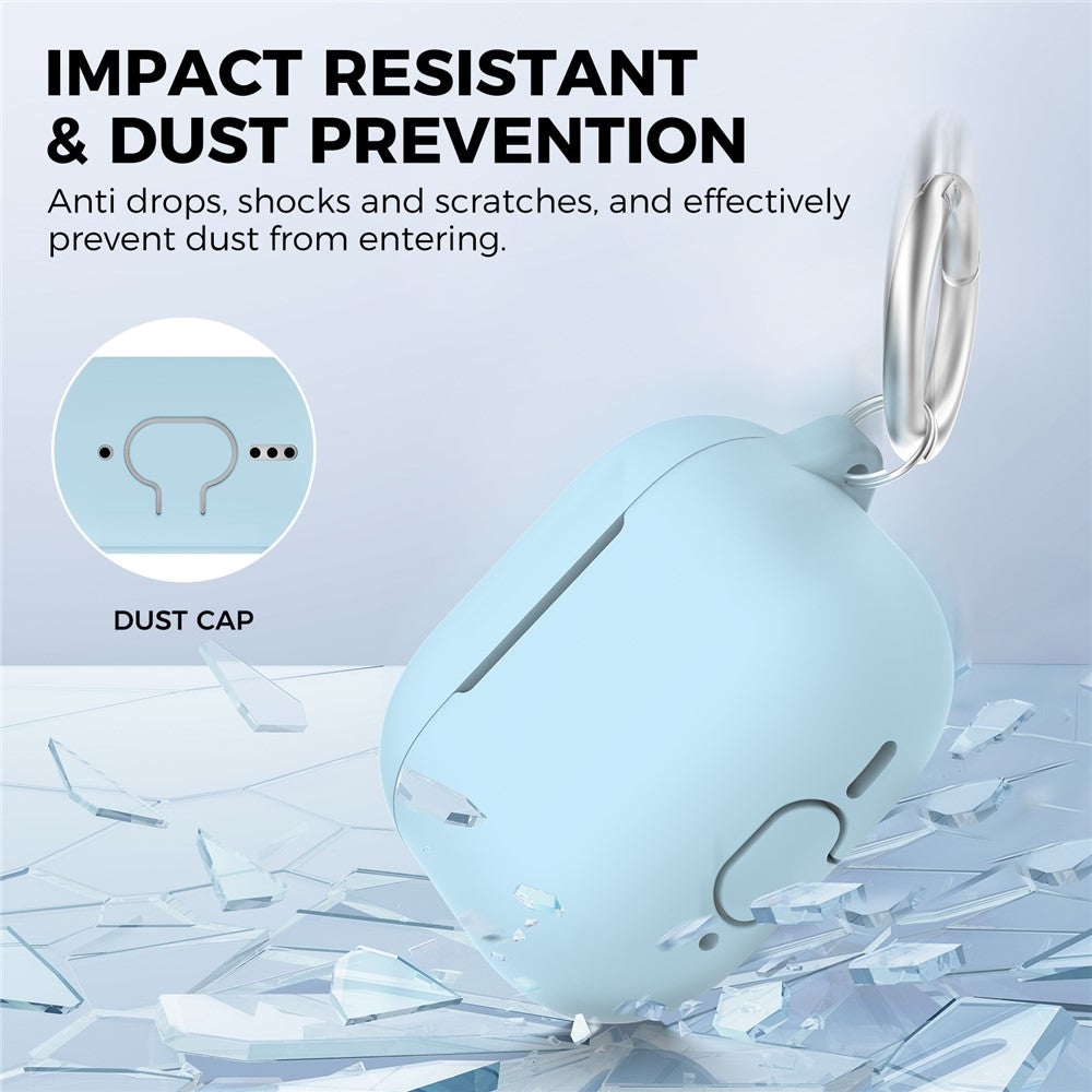 AHASTYLE PT196 Compatible With  AirPods 5 / 4 Silicone Protective Case One Piece Design Earbuds Cover - Baby Blue