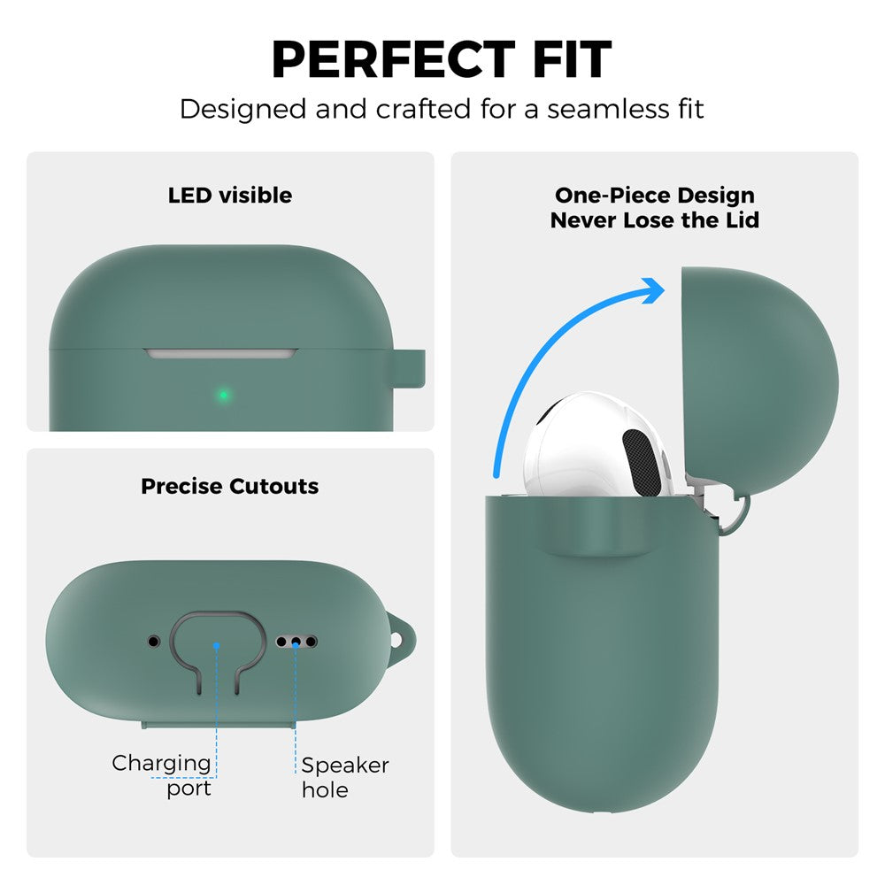 AHASTYLE PT196 Compatible With  AirPods 5 / 4 Silicone Protective Case One Piece Design Earbuds Cover - Green