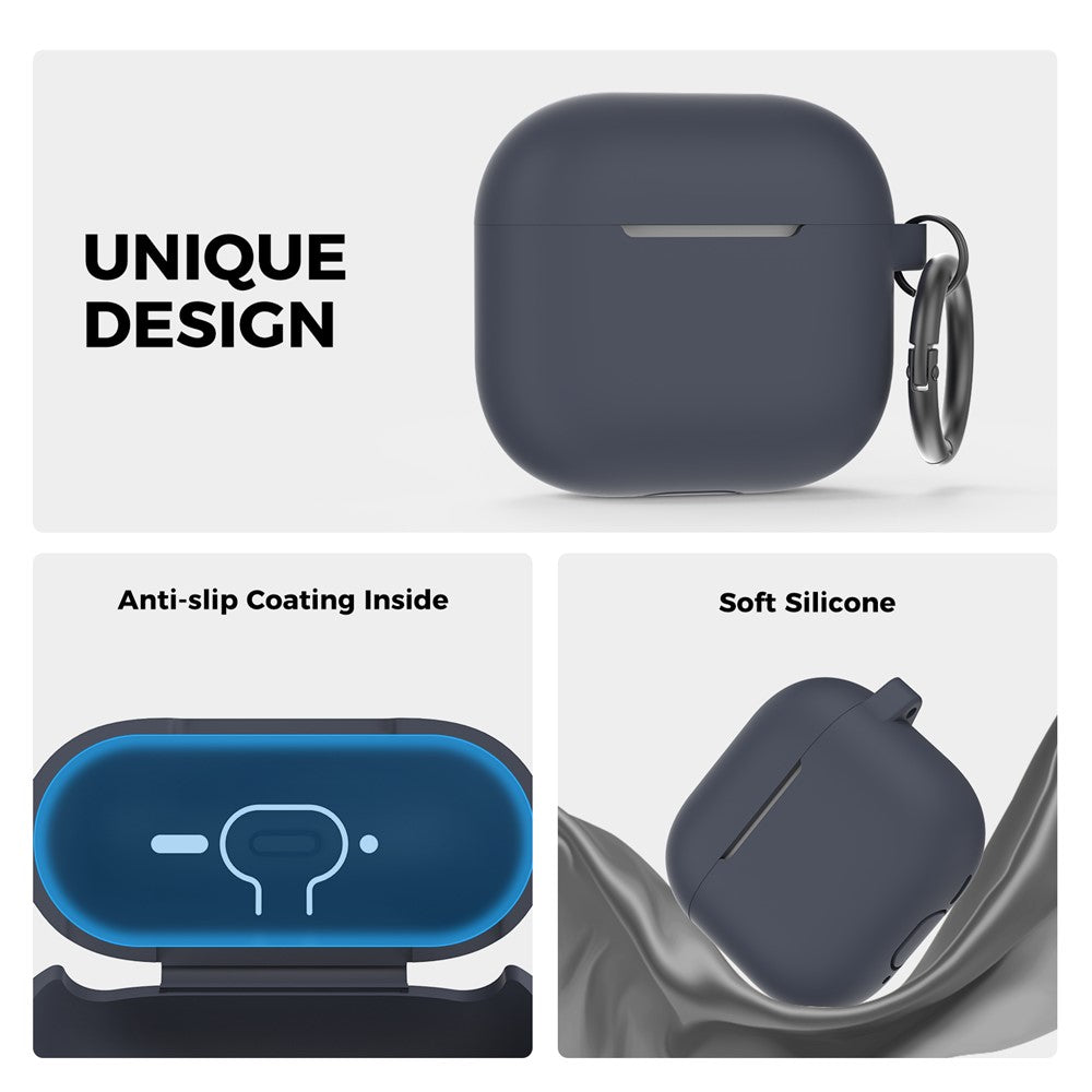 AHASTYLE PT196 Compatible With  AirPods 5 / 4 Silicone Protective Case One Piece Design Earbuds Cover - Midnight Blue