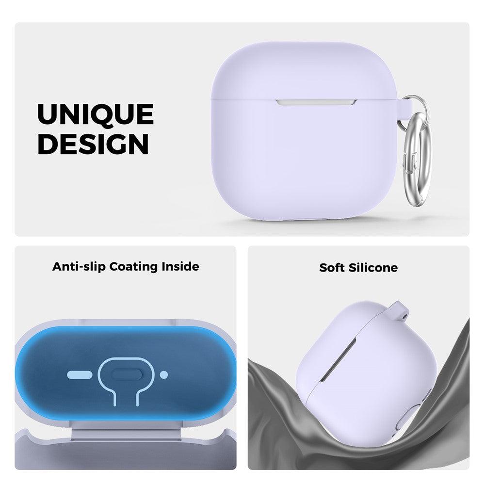 AHASTYLE PT196 Compatible With  AirPods 5 / 4 Silicone Protective Case One Piece Design Earbuds Cover - Purple