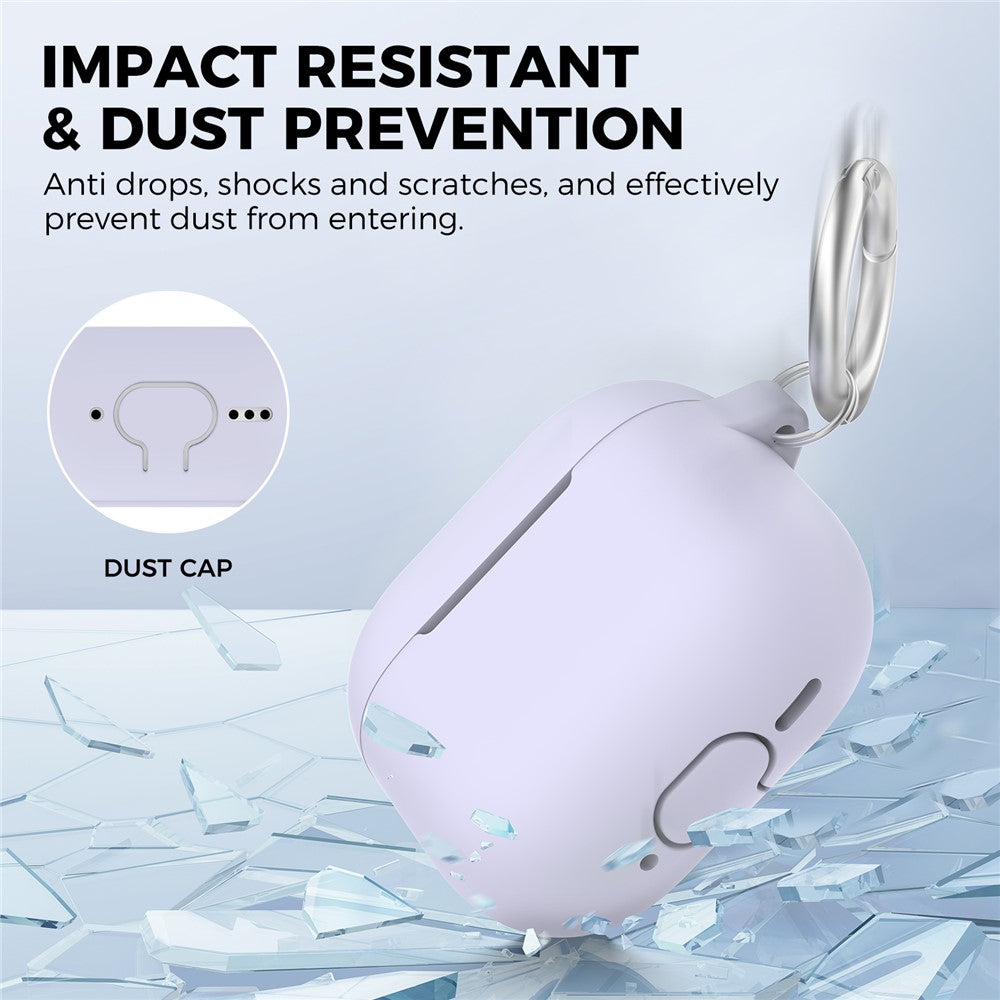 AHASTYLE PT196 Compatible With  AirPods 5 / 4 Silicone Protective Case One Piece Design Earbuds Cover - Purple