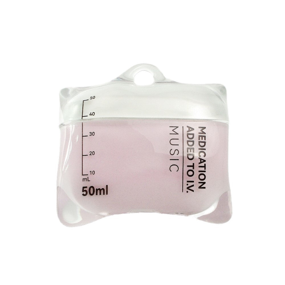 S!GN Compatible With  AirPods 5 / 4 Case Clear Liquid Silicone Drip Bag Earphone Cover with Lanyard  /  Stand  /  Charging Cable - Pink