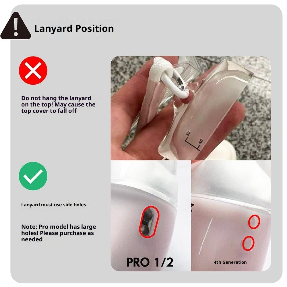S!GN Compatible With  AirPods 5 / 4 Case Clear Liquid Silicone Drip Bag Earphone Cover with Lanyard  /  Stand  /  Charging Cable - Blue