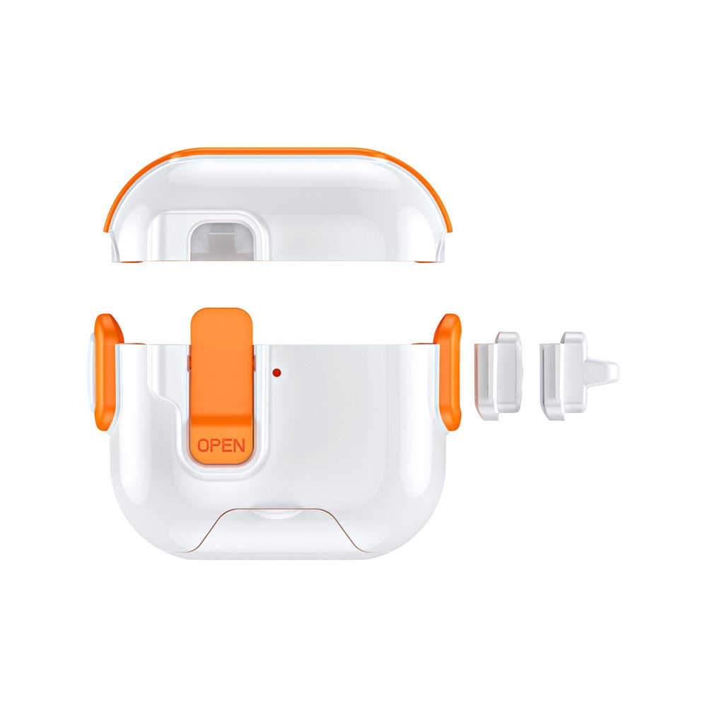 Compatible With  AirPods 5 / 4 Case with Phone Stand Function TPU PC TWS Earbuds Protective Cover - Orange