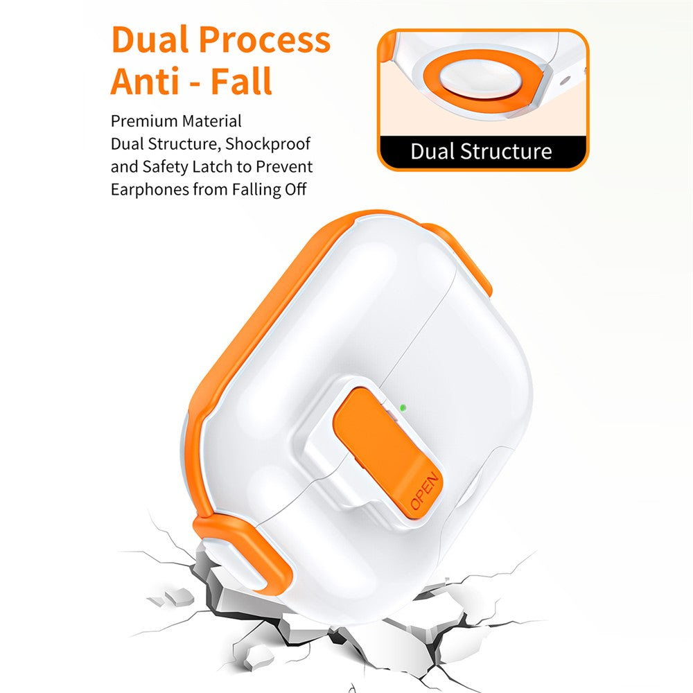 Compatible With  AirPods 5 / 4 Case with Phone Stand Function TPU PC TWS Earbuds Protective Cover - Orange
