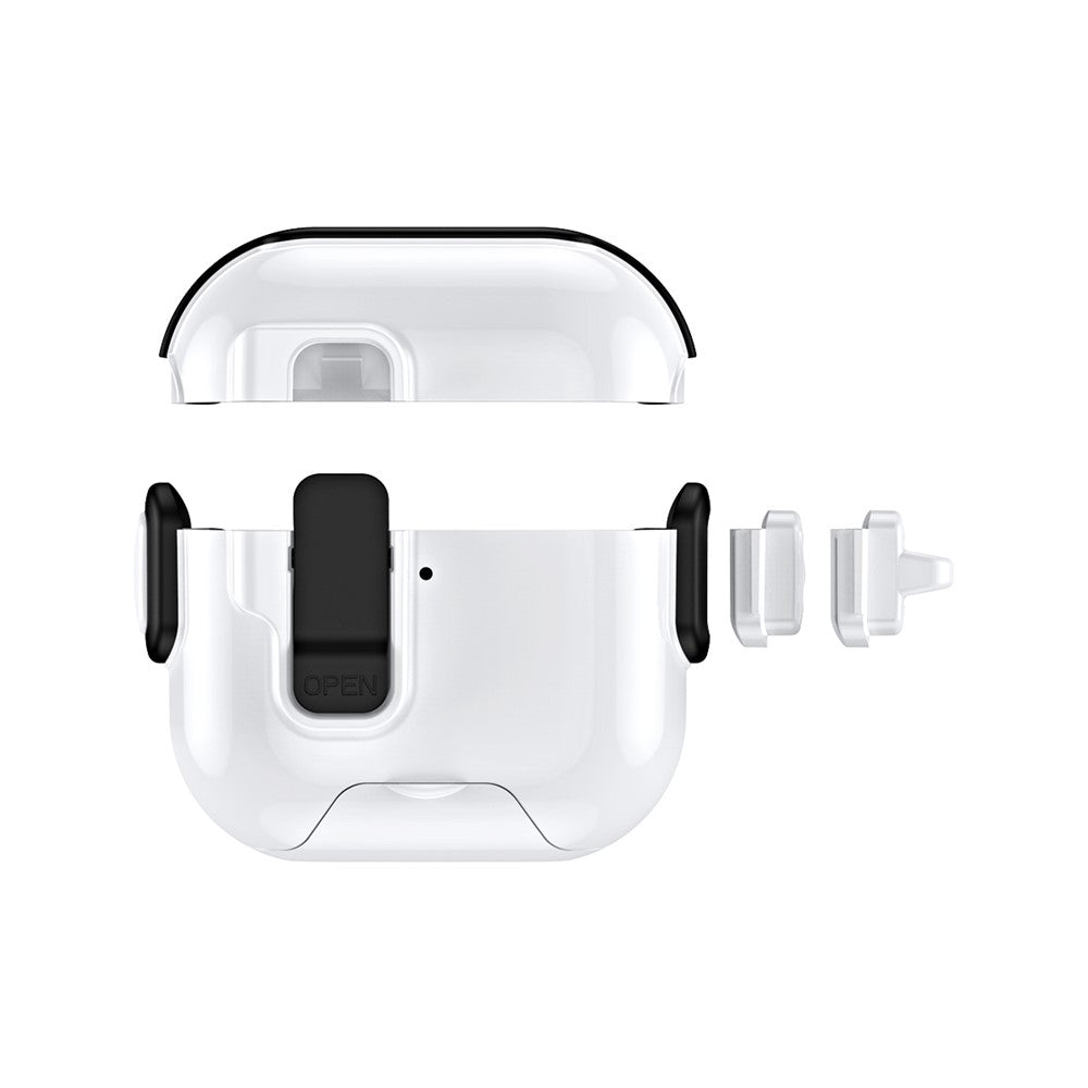Compatible With  AirPods 5 / 4 Case with Phone Stand Function TPU PC TWS Earbuds Protective Cover - Black