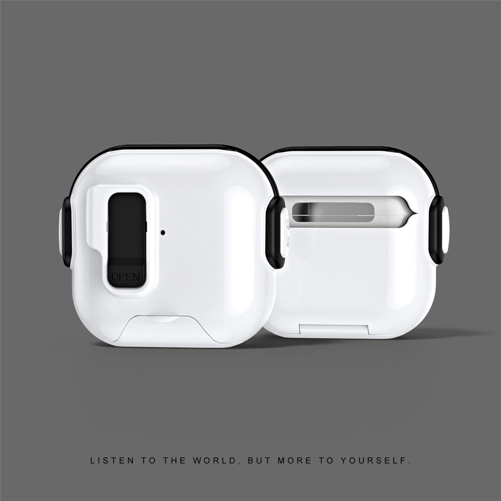 Compatible With  AirPods 5 / 4 Case with Phone Stand Function TPU PC TWS Earbuds Protective Cover - Black