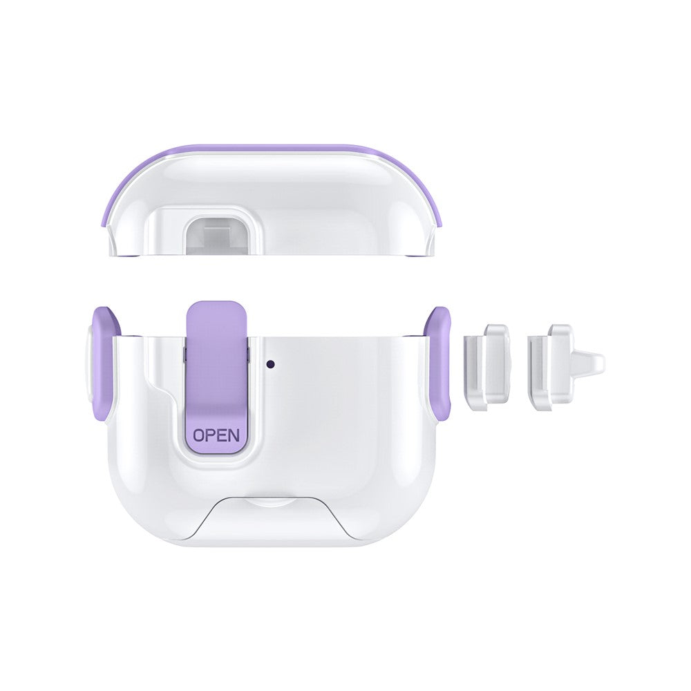 Compatible With  AirPods 5 / 4 Case with Phone Stand Function TPU PC TWS Earbuds Protective Cover - Purple