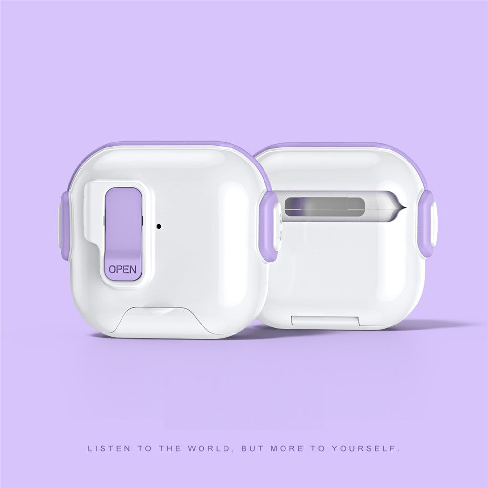 Compatible With  AirPods 5 / 4 Case with Phone Stand Function TPU PC TWS Earbuds Protective Cover - Purple