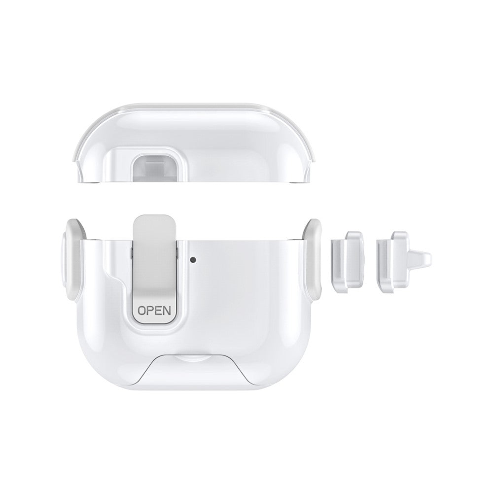 Compatible With  AirPods 5 / 4 Case with Phone Stand Function TPU PC TWS Earbuds Protective Cover - White