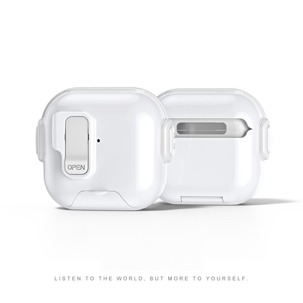 Compatible With  AirPods 5 / 4 Case with Phone Stand Function TPU PC TWS Earbuds Protective Cover - White