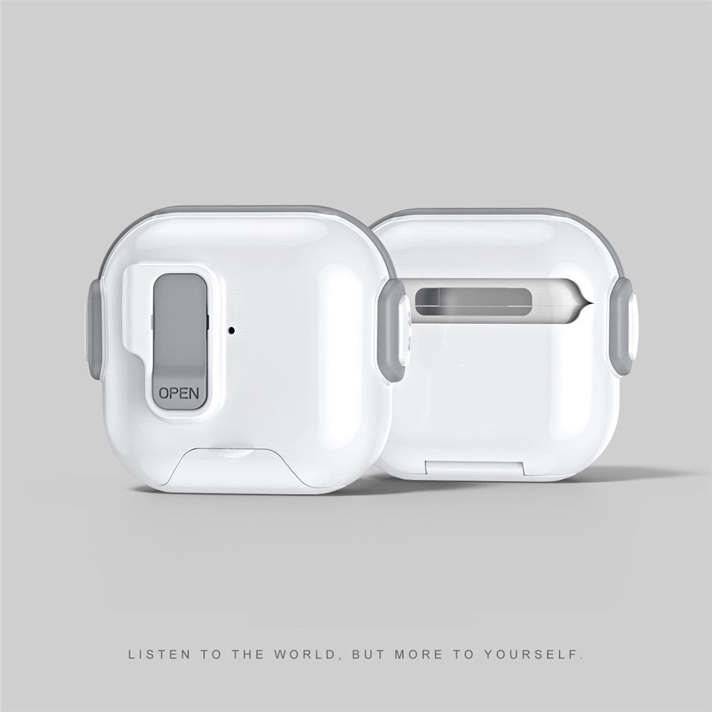Compatible With  AirPods 5 / 4 Case with Phone Stand Function TPU PC TWS Earbuds Protective Cover - Grey
