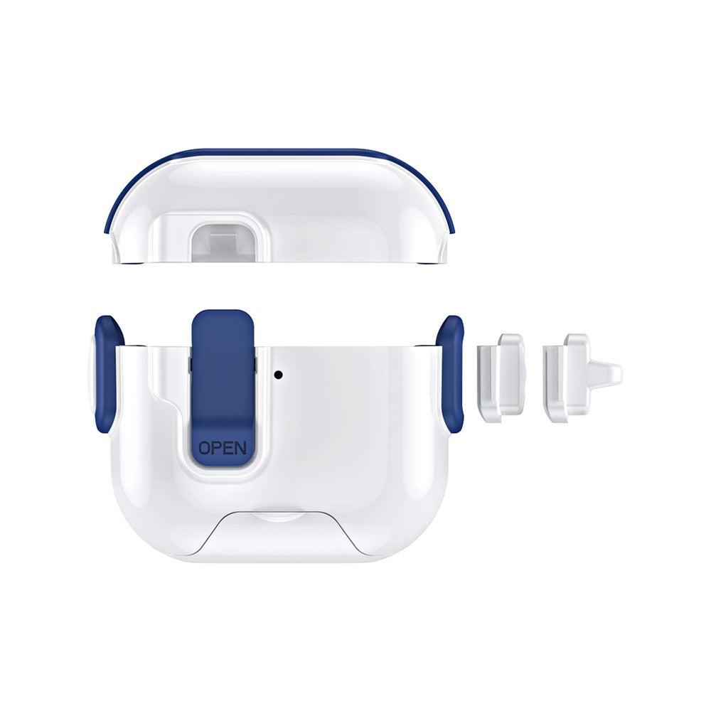 Compatible With  AirPods 5 / 4 Case with Phone Stand Function TPU PC TWS Earbuds Protective Cover - Blue