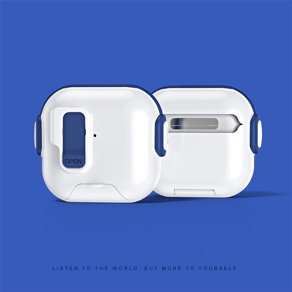 Compatible With  AirPods 5 / 4 Case with Phone Stand Function TPU PC TWS Earbuds Protective Cover - Blue