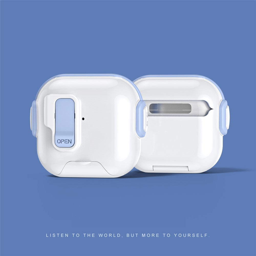 Compatible With  AirPods 5 / 4 Case with Phone Stand Function TPU PC TWS Earbuds Protective Cover - Sky Blue