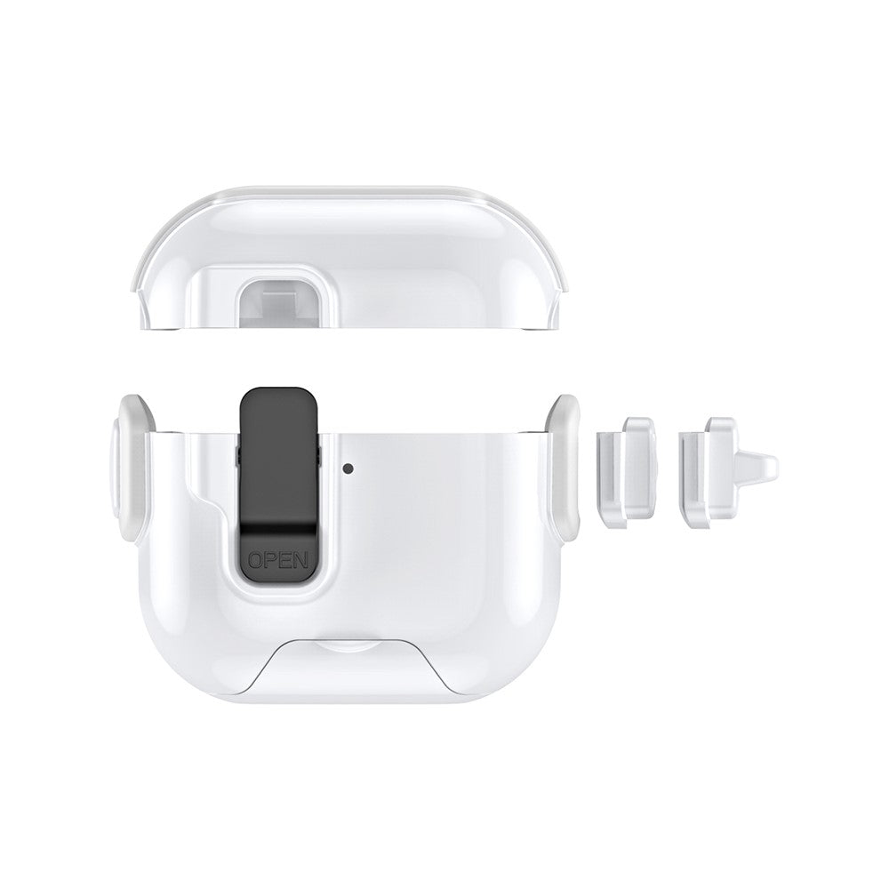Compatible With  AirPods 5 / 4 Case with Phone Stand Function TPU PC TWS Earbuds Protective Cover - White  /  Black