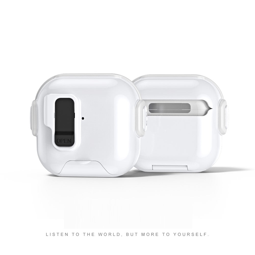 Compatible With  AirPods 5 / 4 Case with Phone Stand Function TPU PC TWS Earbuds Protective Cover - White  /  Black
