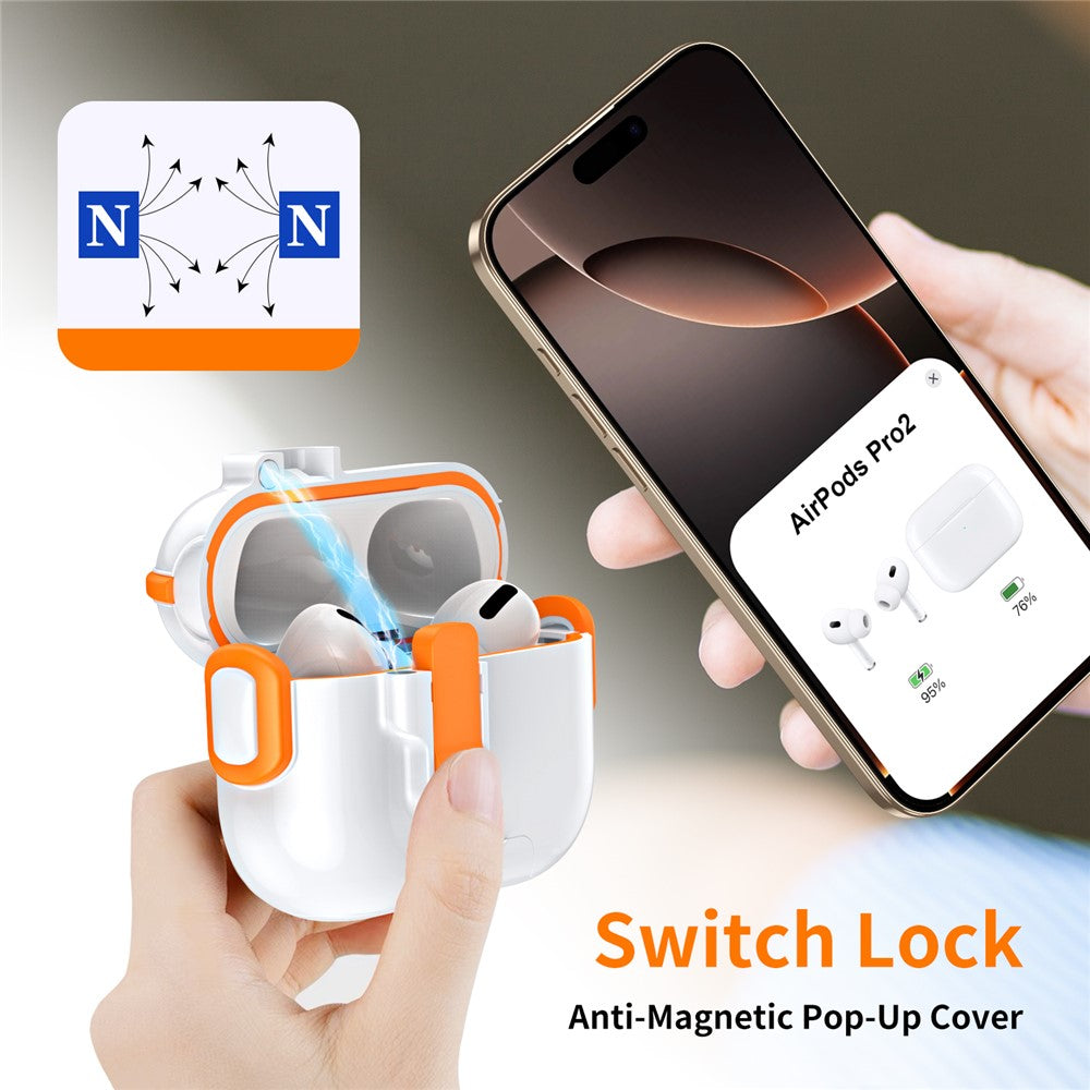Compatible With  AirPods 5 / 4 Case with Phone Stand Function TPU PC TWS Earbuds Protective Cover - White  /  Black