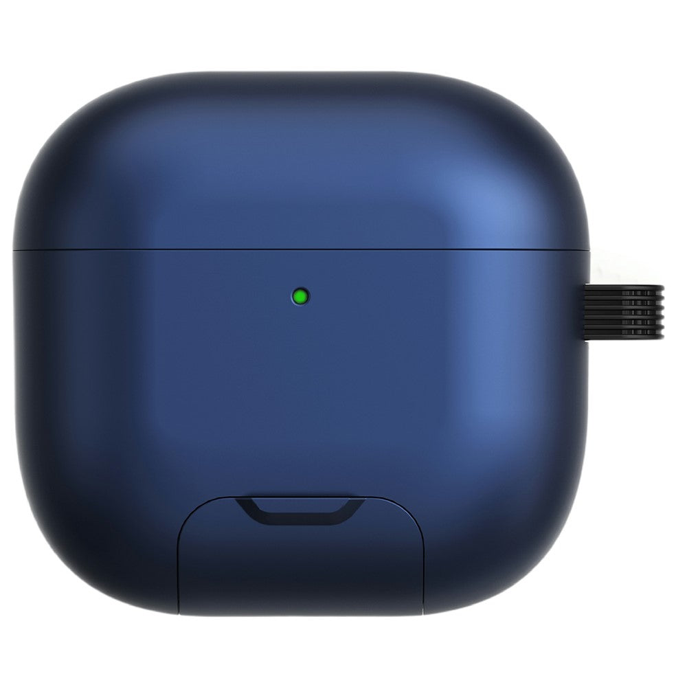 Compatible With  AirPods 5 / 4 Case Foldable Stand TPU PC Magnetic Earbuds Cover with Carabiner - Dark Blue