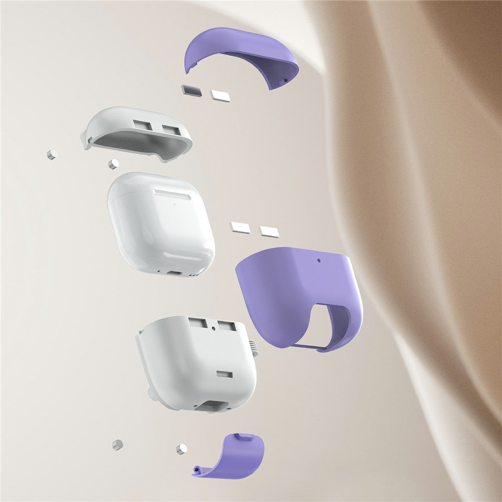 Compatible With  AirPods 5 / 4 Case Foldable Stand TPU PC Magnetic Earbuds Cover with Carabiner - Yellow
