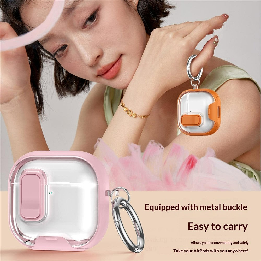 Compatible With  AirPods 5 / 4 Case Phone Stand Holder TPU + PC Earphone Cover with Hanging Buckle - Black