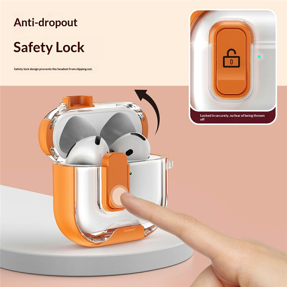 Compatible With  AirPods 5 / 4 Case Phone Stand Holder TPU + PC Earphone Cover with Hanging Buckle - Black