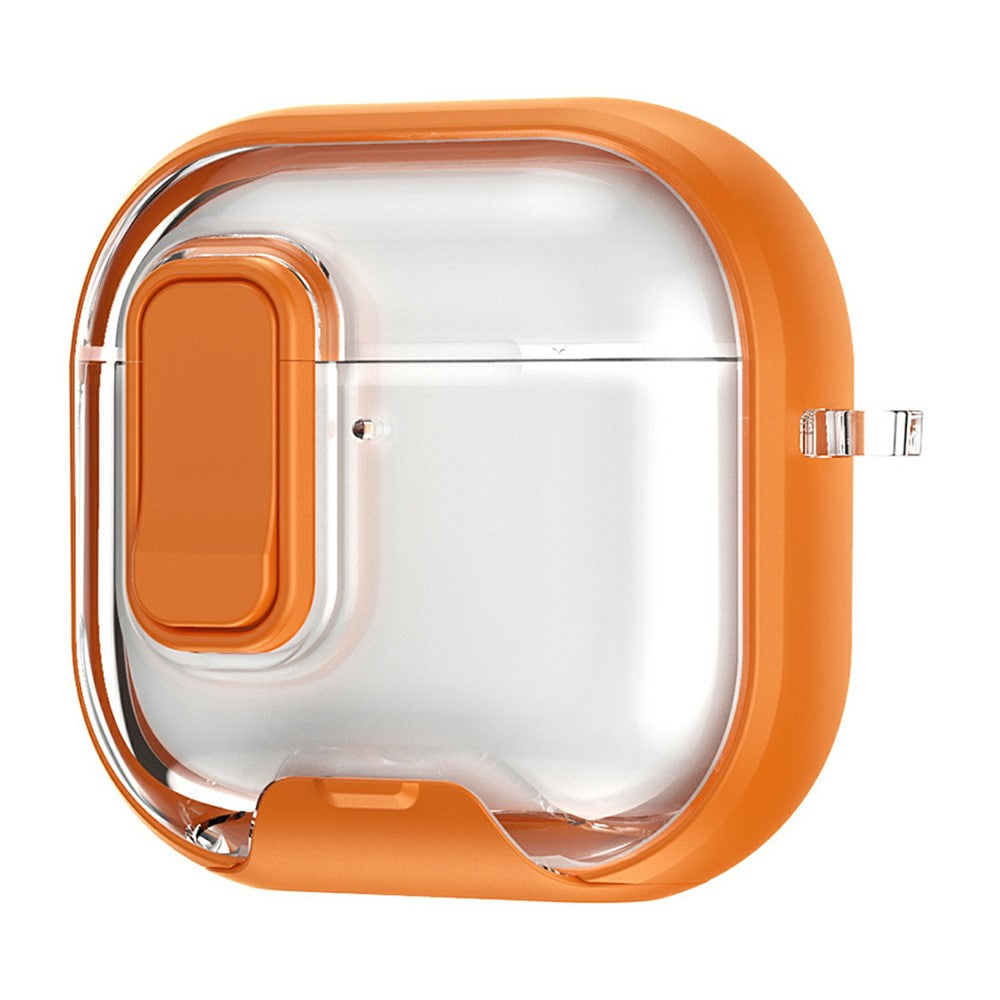Compatible With  AirPods 5 / 4 Case Phone Stand Holder TPU + PC Earphone Cover with Hanging Buckle - Orange
