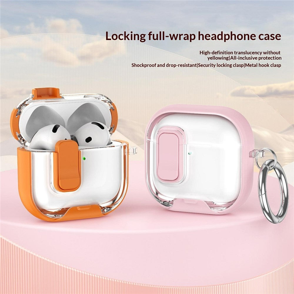 Compatible With  AirPods 5 / 4 Case Phone Stand Holder TPU + PC Earphone Cover with Hanging Buckle - Orange