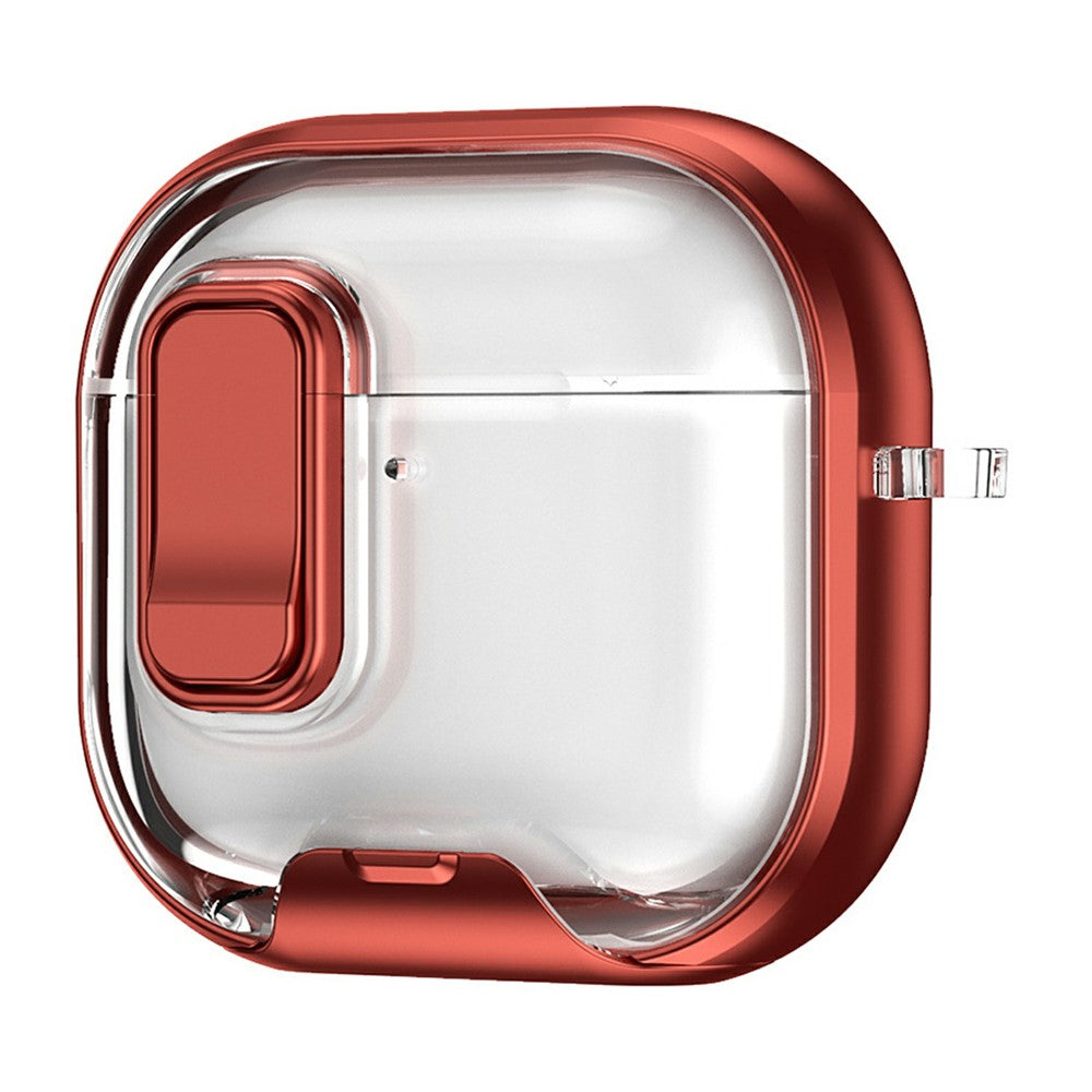 Compatible With  AirPods 5 / 4 Case Phone Stand Holder TPU + PC Earphone Cover with Hanging Buckle - Red