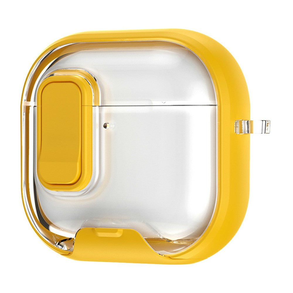 Compatible With  AirPods 5 / 4 Case Phone Stand Holder TPU + PC Earphone Cover with Hanging Buckle - Yellow