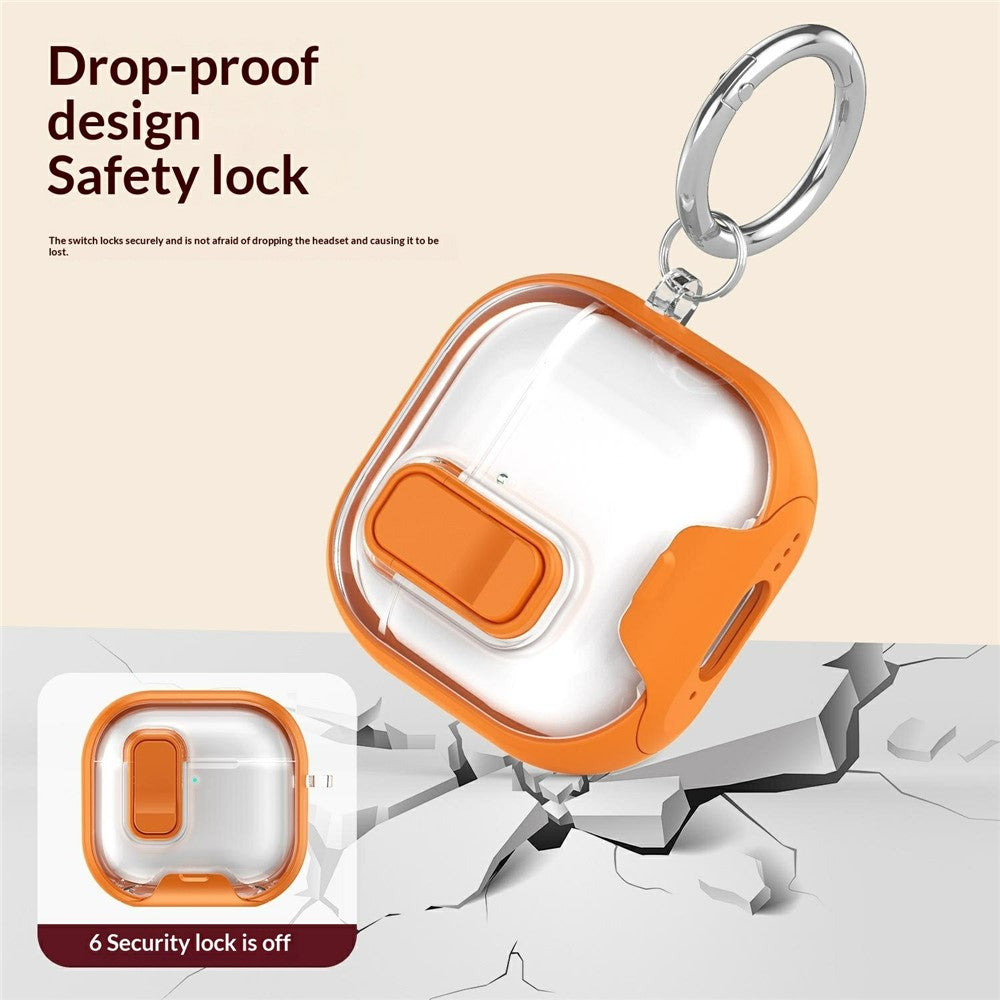 Compatible With  AirPods 5 / 4 Case Phone Stand Holder TPU + PC Earphone Cover with Hanging Buckle - Baby Blue