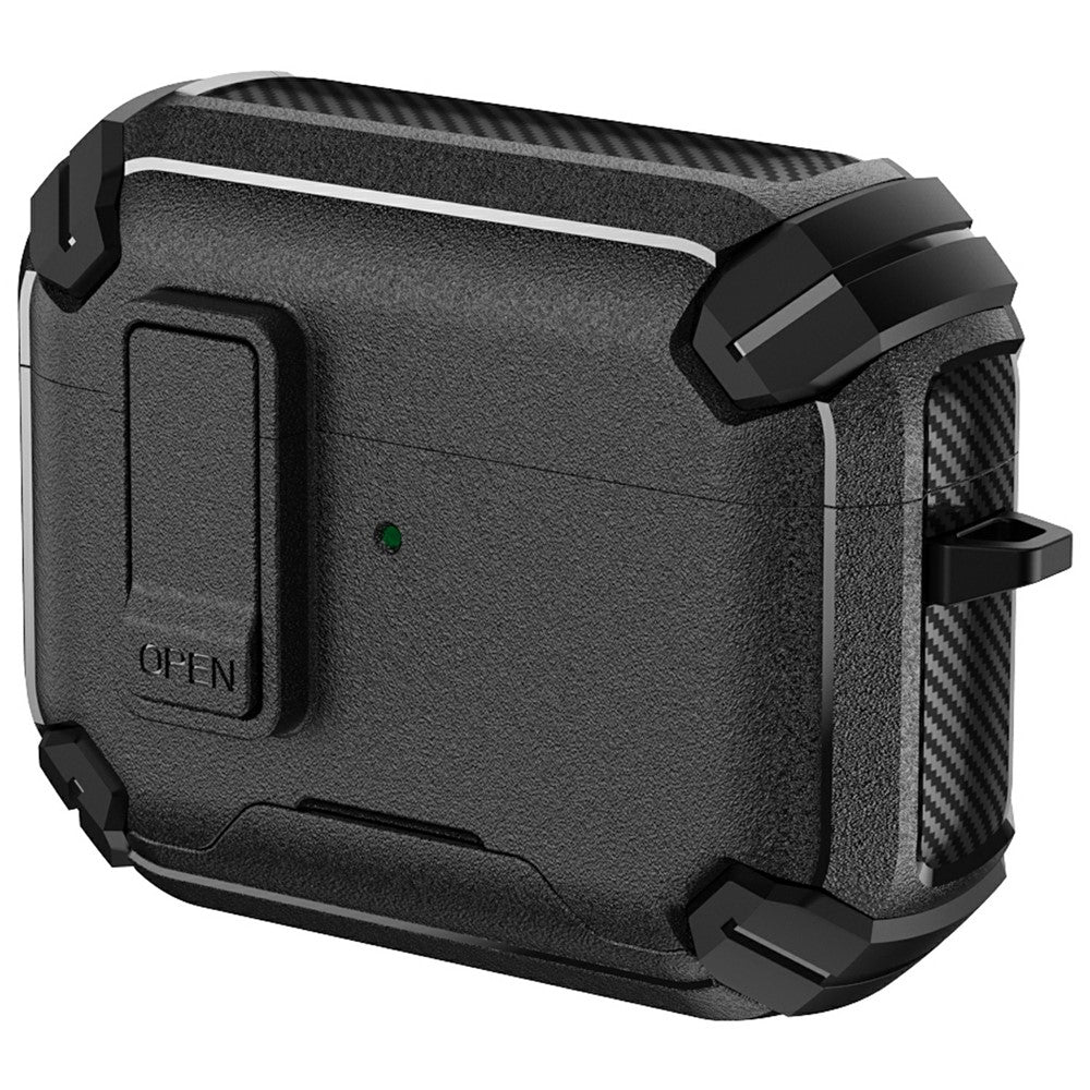 Compatible With  AirPods 5 / 4 Earphone Case Phone Stand TPU + PC Shockproof Cover with Carabiner - Black