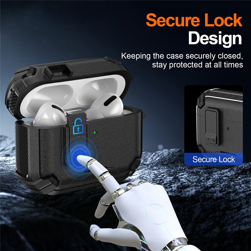 Compatible With  AirPods 5 / 4 Earphone Case Phone Stand TPU + PC Shockproof Cover with Carabiner - Black / Yellow