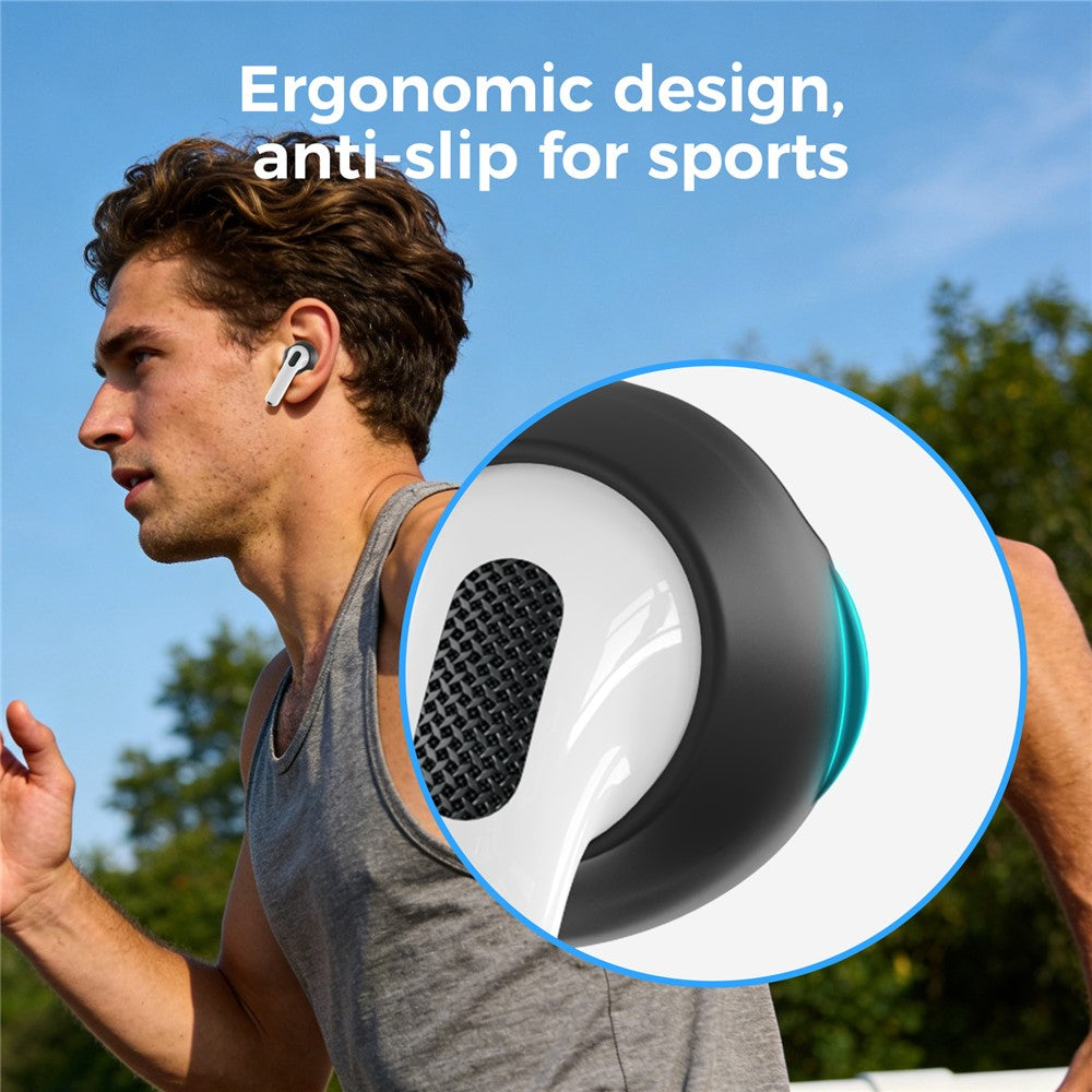 AHASTYLE PT66-4 1 Pair Compatible With  AirPods 5 / 4 Silicone Ear Tips Anti-slip Noise Isolation Ear Covers - Black