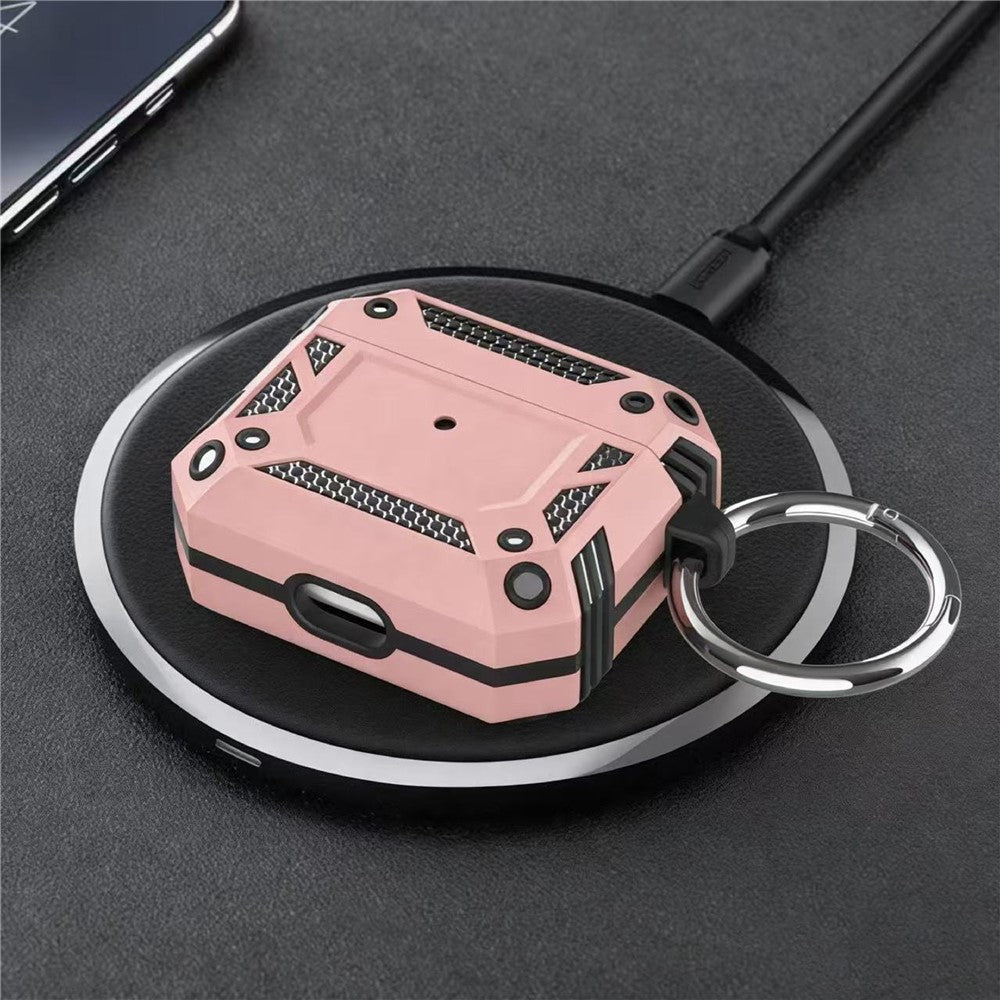 Compatible With  AirPods 5 / 4 Case Magnetic PC + TPU Shockproof Protection Earphone Cover with Keychain - Rose Gold