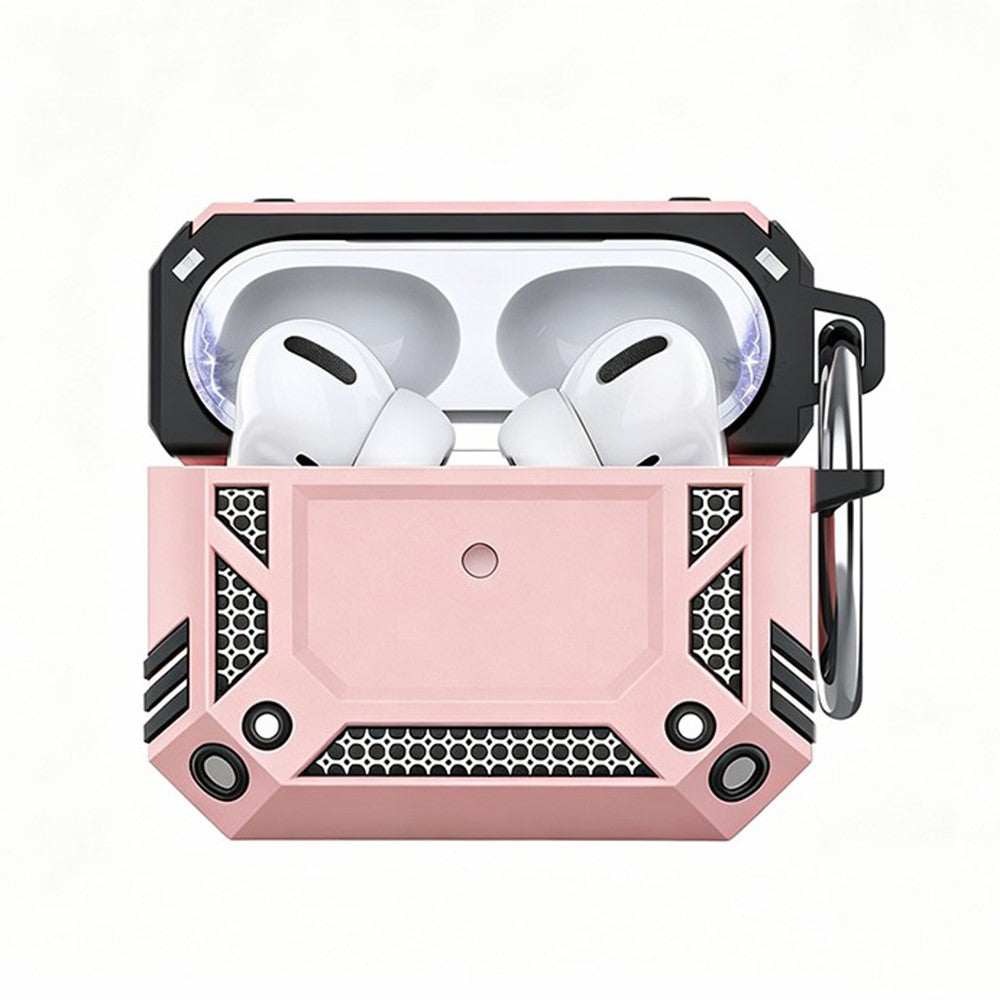 Compatible With  AirPods 5 / 4 Case Magnetic PC + TPU Shockproof Protection Earphone Cover with Keychain - Rose Gold