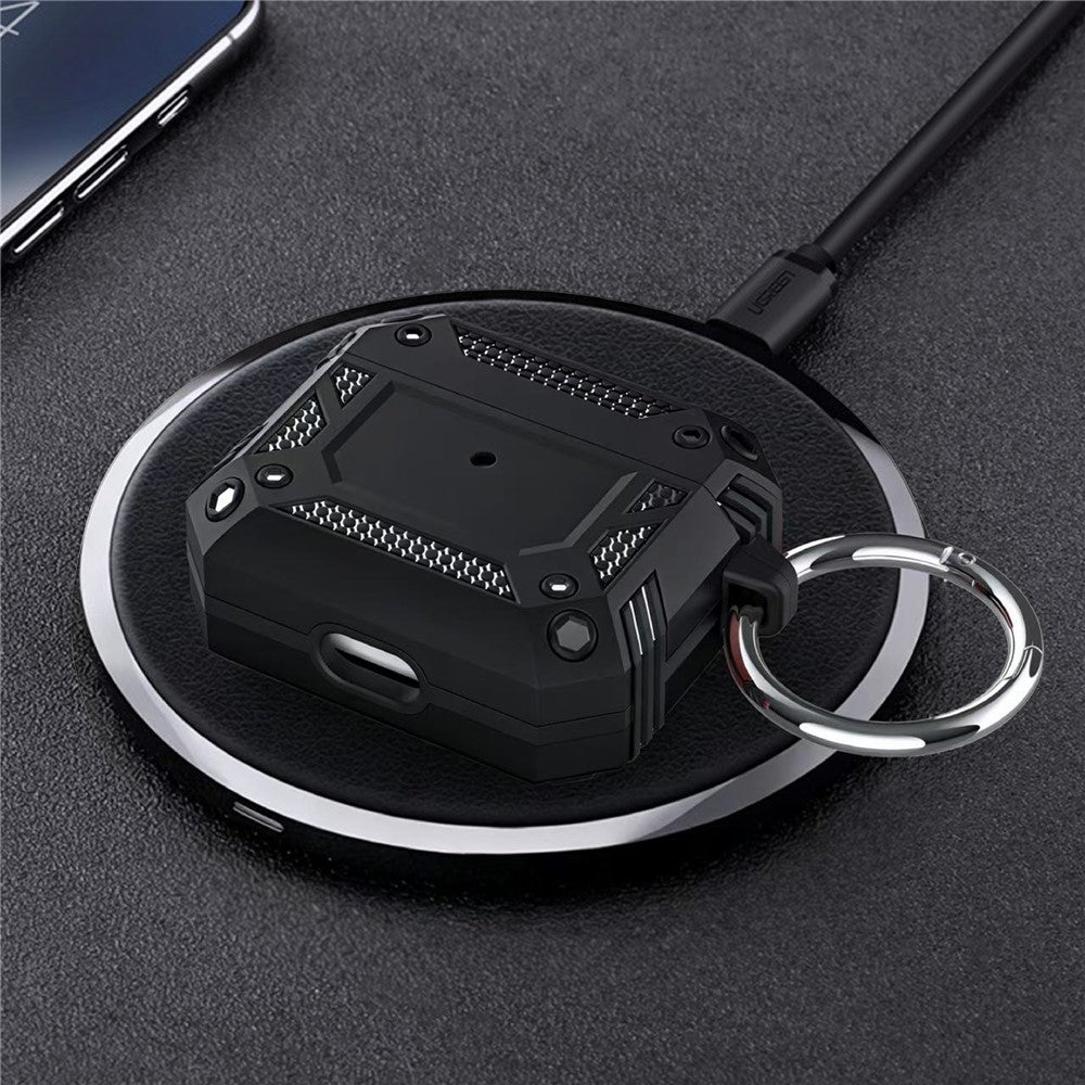 Compatible With  AirPods 5 / 4 Case Magnetic PC + TPU Shockproof Protection Earphone Cover with Keychain - Black