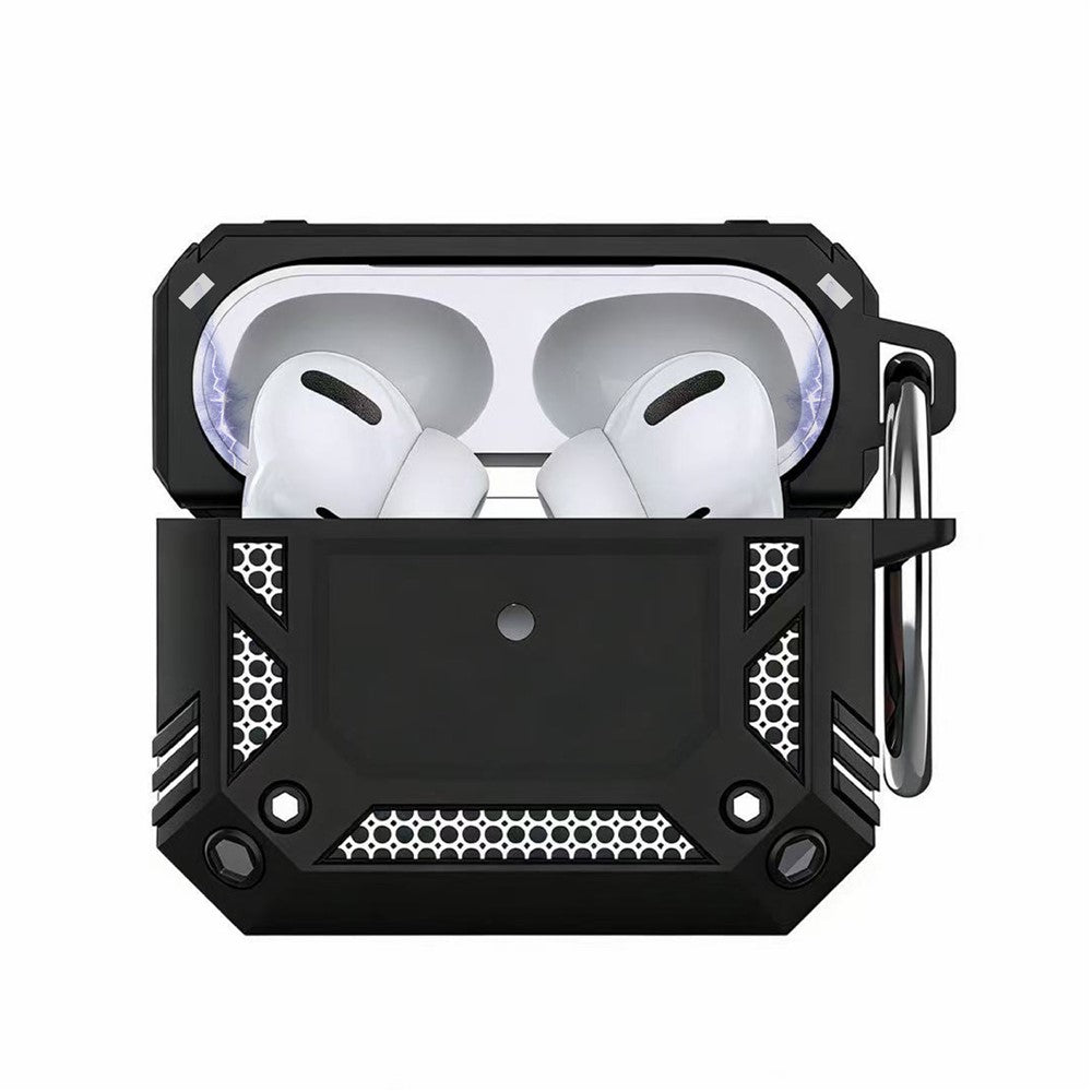 Compatible With  AirPods 5 / 4 Case Magnetic PC + TPU Shockproof Protection Earphone Cover with Keychain - Black
