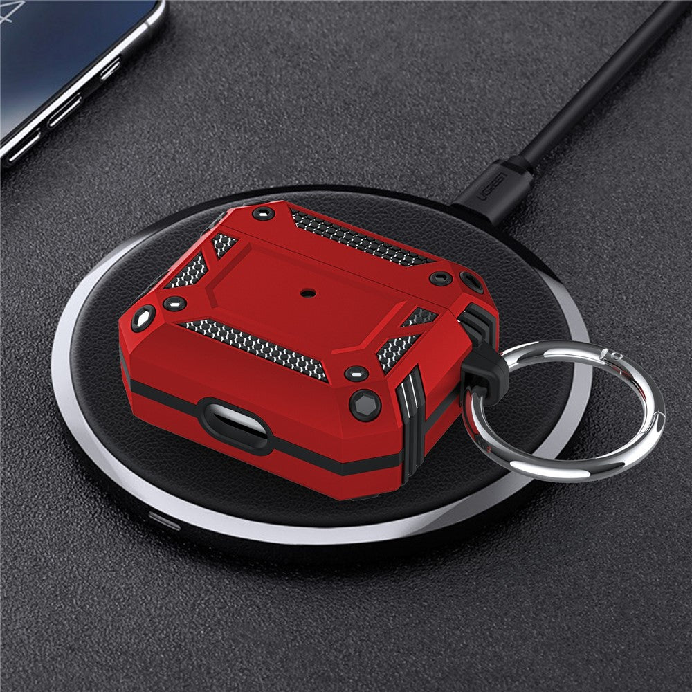 Compatible With  AirPods 5 / 4 Case Magnetic PC + TPU Shockproof Protection Earphone Cover with Keychain - Red