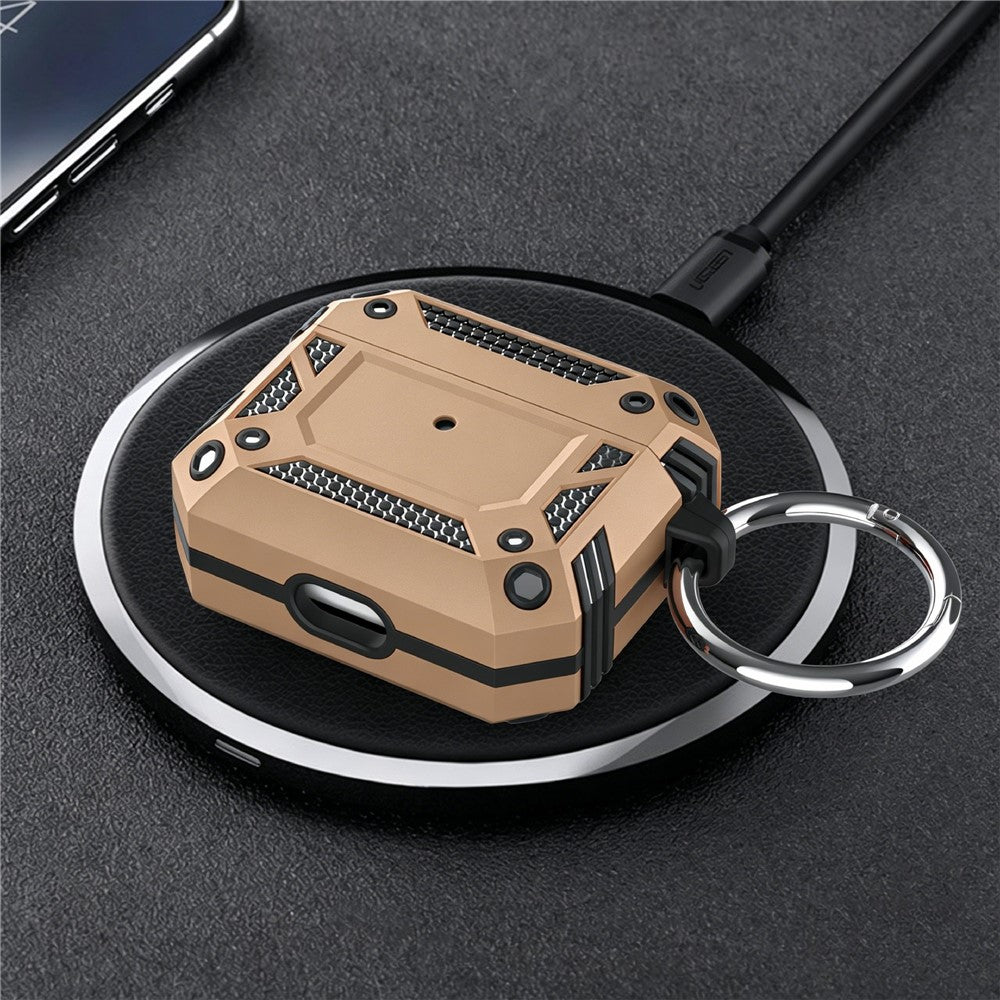 Compatible With  AirPods 5 / 4 Case Magnetic PC + TPU Shockproof Protection Earphone Cover with Keychain - Gold