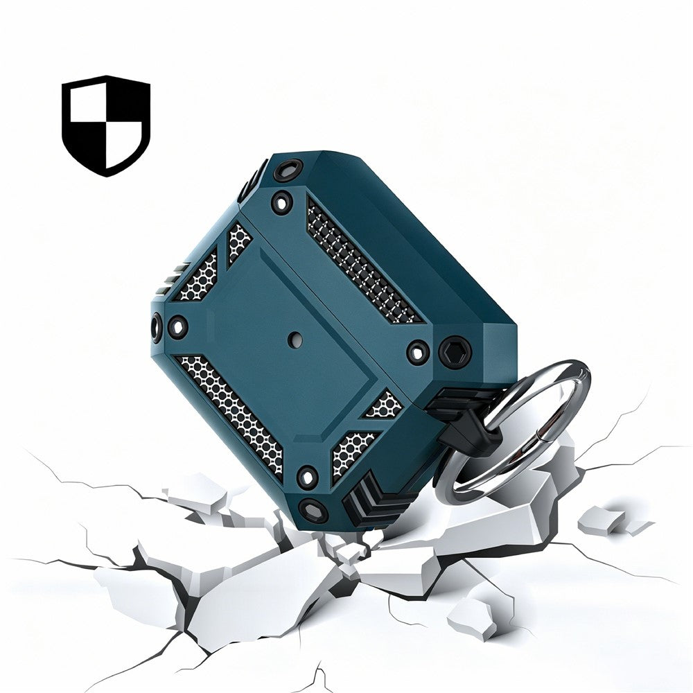 Compatible With  AirPods 5 / 4 Case Magnetic PC + TPU Shockproof Protection Earphone Cover with Keychain - Blue