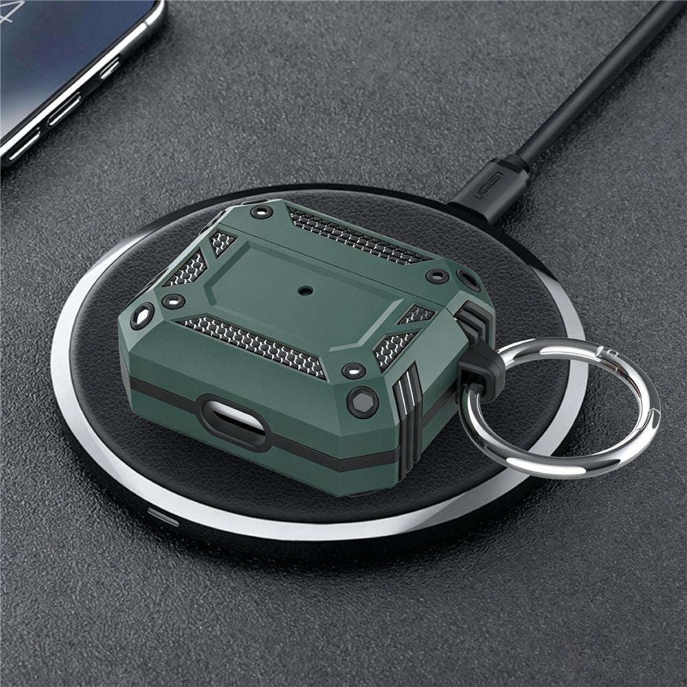 Compatible With  AirPods 5 / 4 Case Magnetic PC + TPU Shockproof Protection Earphone Cover with Keychain - Green