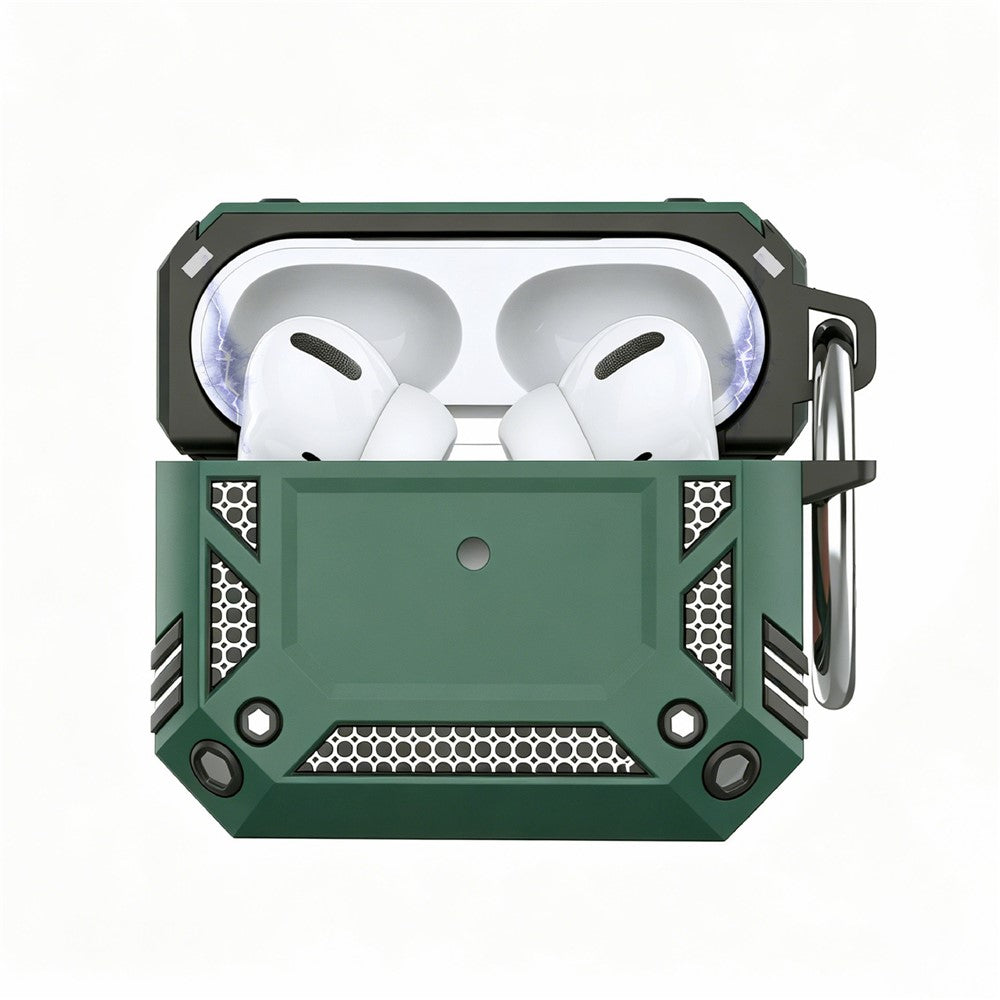Compatible With  AirPods 5 / 4 Case Magnetic PC + TPU Shockproof Protection Earphone Cover with Keychain - Green