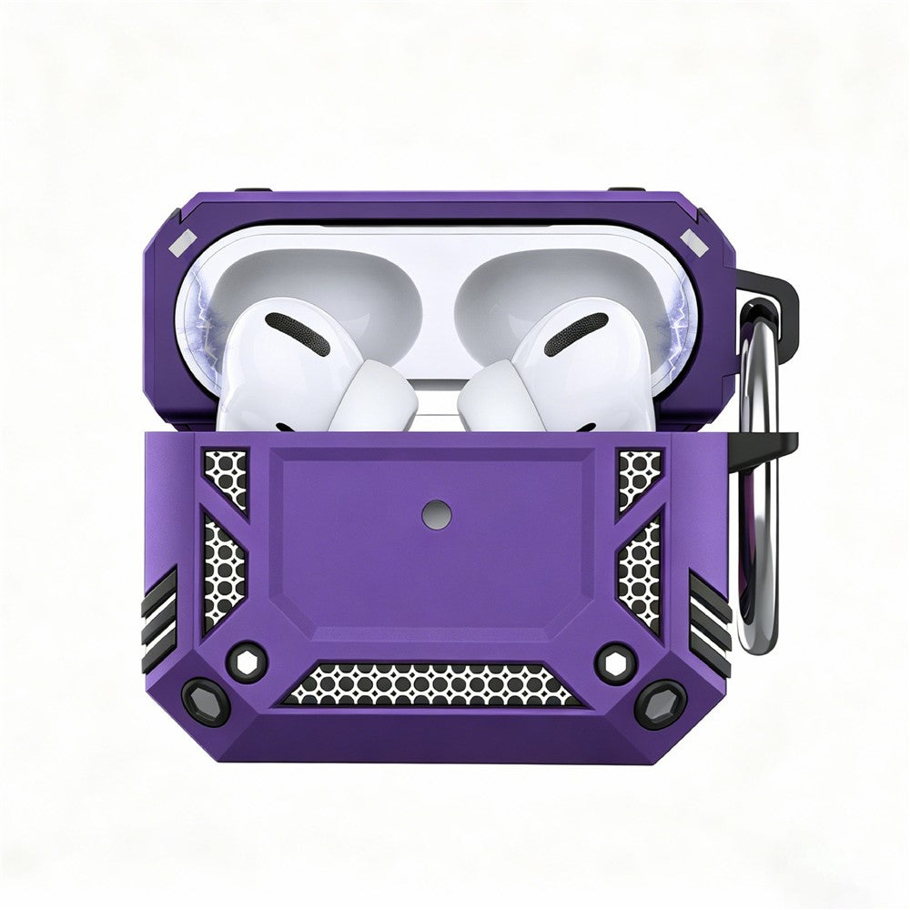 Compatible With  AirPods 5 / 4 Case Magnetic PC + TPU Shockproof Protection Earphone Cover with Keychain - Purple
