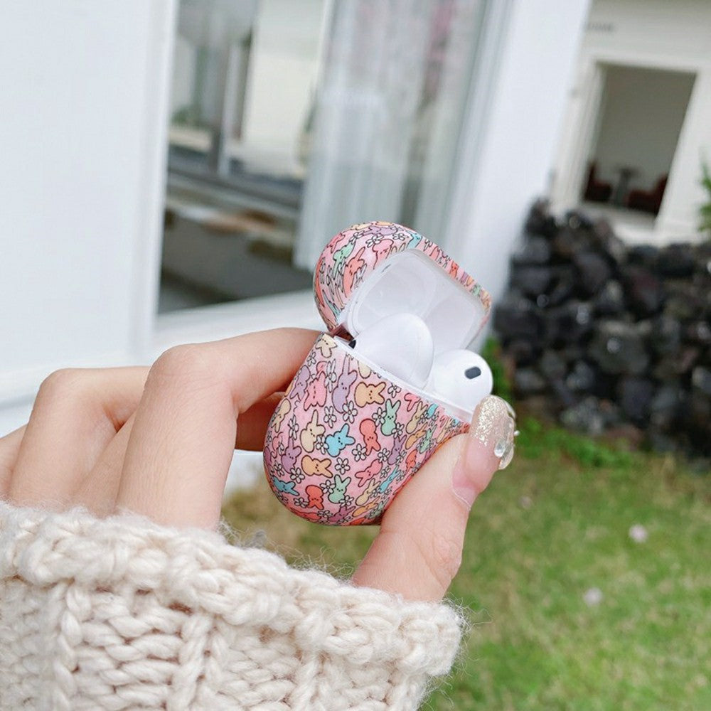 Silicone Case Compatible With  AirPods 5 / 4 Cute Rabbit Pattern Earphone Protective Cover with Hanging Buckle